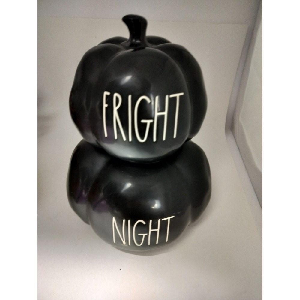 Rae Dunn Stacking Pumpkin Figurine Black Fright Night Halloween Spooky Decor
